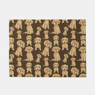 Paillasson Motif de chien Brown labradoodle doré
