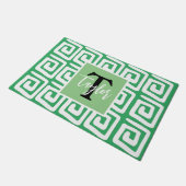 Paillasson Motif de clé vert moderne monogrammed (Incliné)