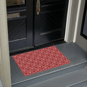 Paillasson Motif de coeur minimaliste moderne rétro rouge et
