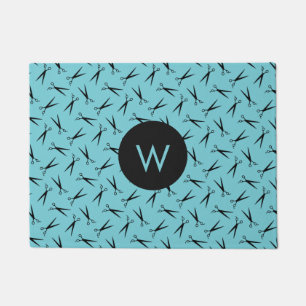 Paillasson Motif de coiffeur de ciseaux de monogramme