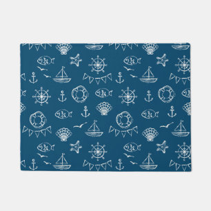 Paillasson Motif de dessin de calque marine 2