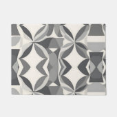 Paillasson Motif de diamant géométrique moderne en gris et bl (Devant)