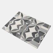Paillasson Motif de diamant géométrique moderne en gris et bl (Incliné)
