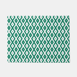 Paillasson Motif de diamant vert et blanc