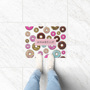Paillasson Motif De Donuts, De Donuts Colorés, Votre Nom