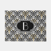 Paillasson Motif de fan d'art déco - noircissez sur le blanc (Devant)