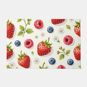 Paillasson Motif de fleurs de cerisier et fruits frais d'été