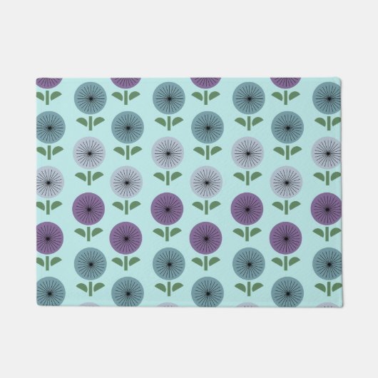 Paillasson Motif de fleurs de l'âge atomique (Devant)