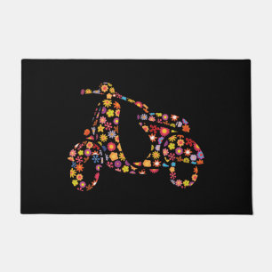 Paillasson Motif de fleurs de scooter moteur