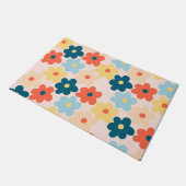 Paillasson Motif de fleurs hippie rétro coloré (Incliné)