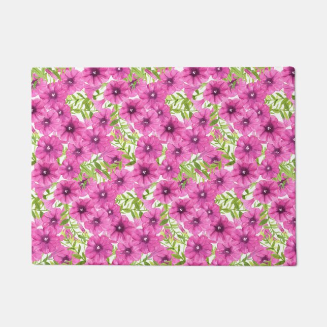 Paillasson Motif de fleurs pétunia rose (Devant)