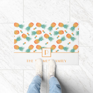 Paillasson Motif de fruit ananas monogramme moderne