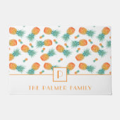 Paillasson Motif de fruits d'ananas Monogramme moderne (Devant)