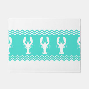 Paillasson Motif de homard blanc blanc côtier