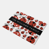Paillasson Motif De Ladybugs, Red Ladybugs, Votre Nom (Incliné)