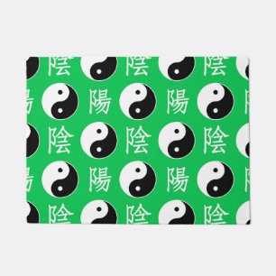 Paillasson Motif de l'Arrière - plan vert chinois Yinyang