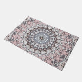 Paillasson Motif de mandala rose et blanc (Incliné)