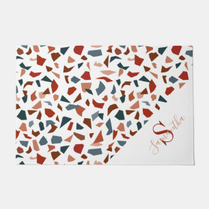 Paillasson Motif de mosaïque en terrazzo moderne