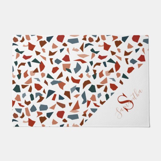 Paillasson Motif de mosaïque moderne Terrazzo (Devant)
