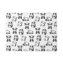 Motif de pandas mignons noirs et blancs