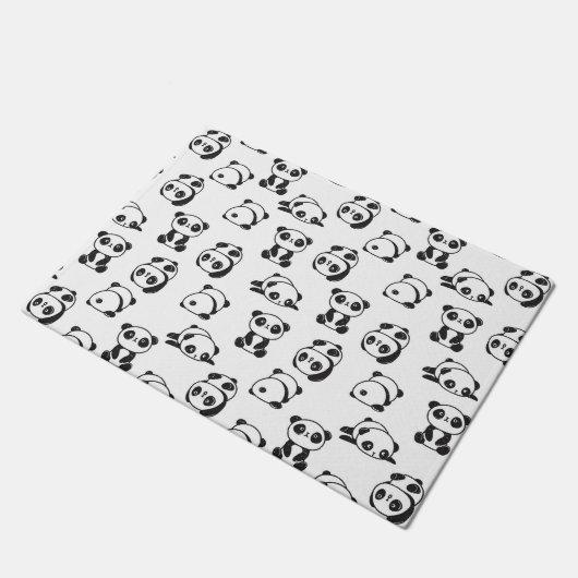 Paillasson Motif de pandas mignons noirs et blancs (Incliné)