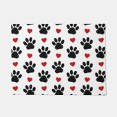 Paillasson Motif De Pâtes, Pâtes De Chien, Pâtes Noires, Coeu (Devant)
