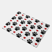Paillasson Motif De Pâtes, Pâtes De Chien, Pâtes Noires, Coeu (Incliné)
