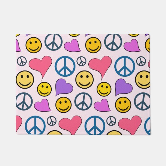 Paillasson Motif de Peace Love Laugh (Devant)
