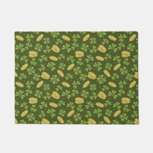 Paillasson Motif de pièce d'or de feuille et de trèfle