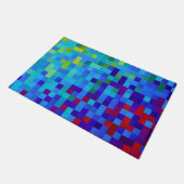 Paillasson motif de pixels 8 bits Vibrant brillant Geeky bleu (Incliné)