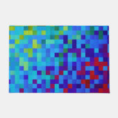 Paillasson motif de pixels 8 bits Vibrant brillant Geeky bleu (Devant)