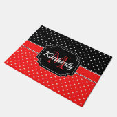 Paillasson Motif de points noirs et rouges (Incliné)