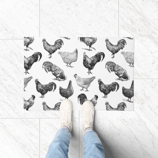 Paillasson Motif de poulet de la ferme Retro Country (Intérieur)