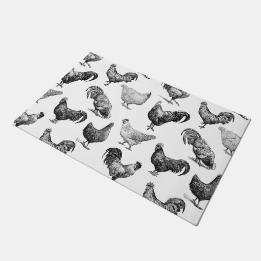 Paillasson Motif de poulet de la ferme Retro Country (Incliné)