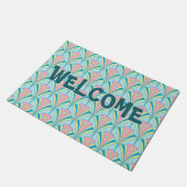 Paillasson Motif de répétition Art Déco Fan Miami (Incliné)
