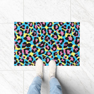 Paillasson Motif de Spots Neon Leopard