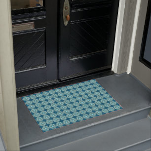 Paillasson Motif de Starburst de cercle de turquoise et de
