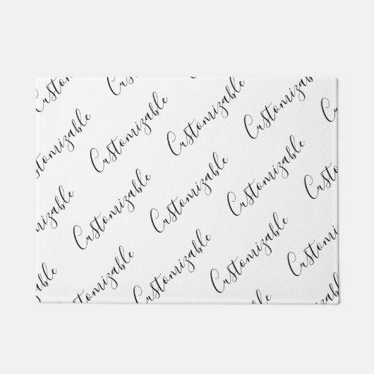 Paillasson Motif de texte de script moderne modifiable | Noir (Devant)