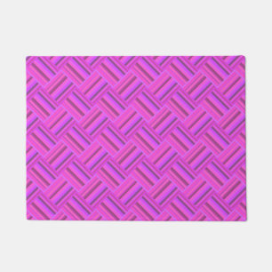 Paillasson Motif de tissage en diagonale à rayures roses