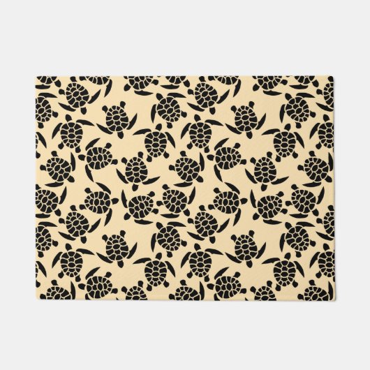 Paillasson Motif de tortue répétée de style côtier d'été (Devant)