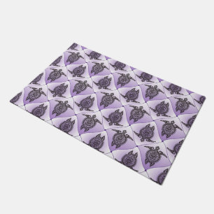 Paillasson Motif de tortues de mer chamanique - violet