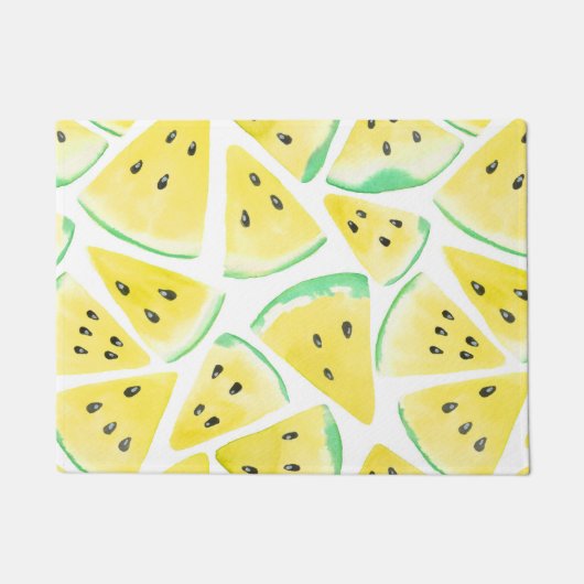 Paillasson Motif de tranches de pastèque jaune (Devant)