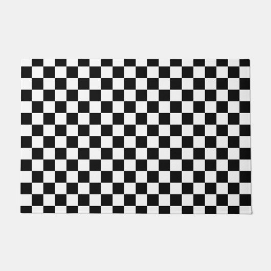 Paillasson Motif de vérification noir et blanc (Devant)