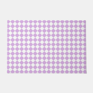 Paillasson Motif de vérification violet et blanc