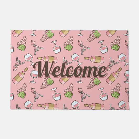 Paillasson Motif de vin rose (Devant)