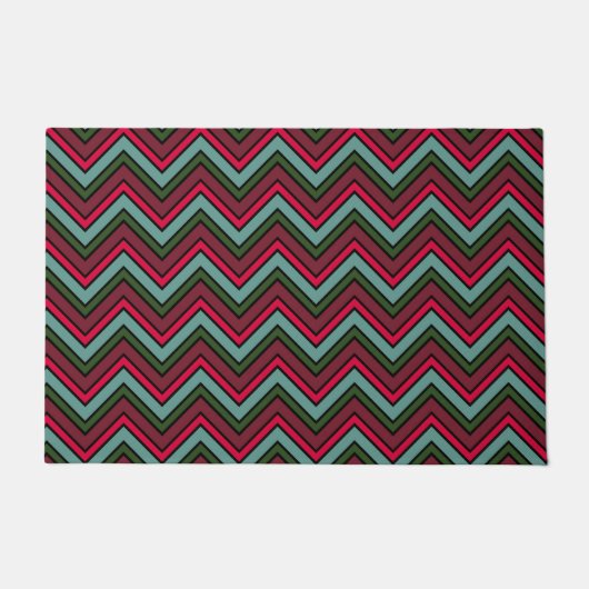 Paillasson Motif de zigzag de chevron coloré (Devant)