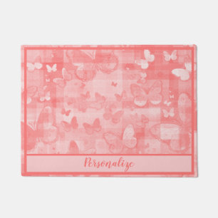 Paillasson Motif décoratif de papillon rose délicat