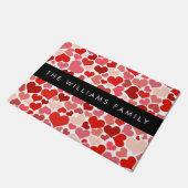 Paillasson Motif Des Coeurs, Coeurs Rouges, Amour, Votre Nom (Incliné)