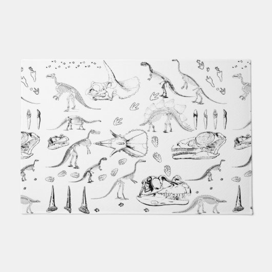 Paillasson Motif des os fossiles de dinosaures (Devant)