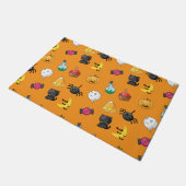 Paillasson Motif d'Halloween mignon avec arrière - plan orang (Incliné)